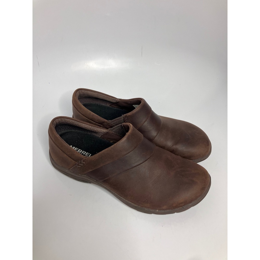 Merrell Encore Q2 Breeze Clogs Womens 6.5 Brown Leather Slip On Comfort J51694